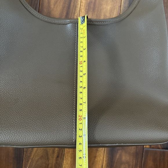 Women's Brown Tote Purse Handbag Faux Leather w/ Makeup Cosmetics Bag - Picture 14 of 16